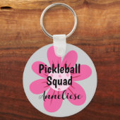 Gepersonaliseerde Pickleball Squad Bloem Gift Sleutelhanger (Voorkant)