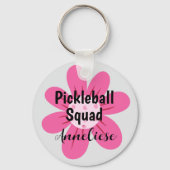Gepersonaliseerde Pickleball Squad Bloem Gift Sleutelhanger (Achterkant)