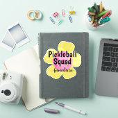 Gepersonaliseerde Pickleball Squad Bloem Gift Sticker (iPad Cover)