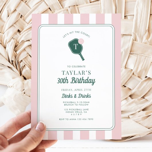 Gepersonaliseerde Pickleball verjaardagsuitnodigin Kaart