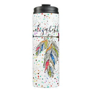 Gepersonaliseerde pijl en veren thermische tumbler thermosbeker
