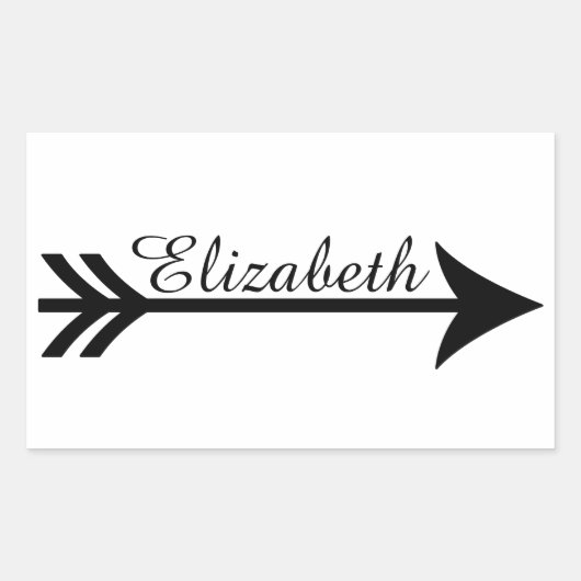 Gepersonaliseerde pijl rechthoekige sticker (Voorkant)