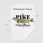 Gepersonaliseerde Pike Whisperer Light Gevist hand Golfhanddoek (Insitu)