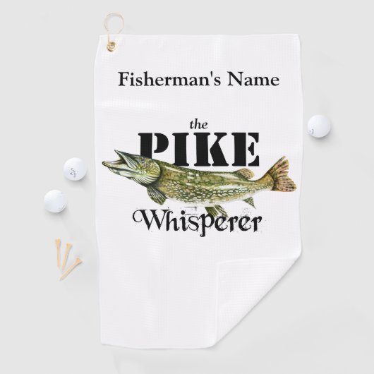 Gepersonaliseerde Pike Whisperer Light Gevist hand Golfhanddoek (Insitu)