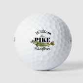 Gepersonaliseerde Pike Whisperer Visser Golfballen (Voorkant)