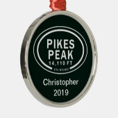 Gepersonaliseerde Pikes Peak CO Mountain Ornament (Rechts)