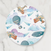 Gepersonaliseerde Pilot Teddy Bear Verjaardag-Baby Bedankjes Labels (Achterkant)