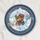 Gepersonaliseerde Pilot Teddy Bear Verjaardag-Baby Bedankjes Labels (Voorkant)