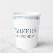 Gepersonaliseerde Pilot Teddy Bear Verjaardag Papieren Bekers (Achterkant)