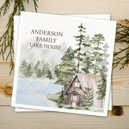 Gepersonaliseerde Pine Forest Family Lake House Ca Servet