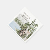Gepersonaliseerde Pine Forest Family Lake House Ca Servet (Hoek)
