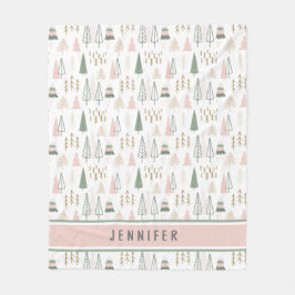 Gepersonaliseerde Pine Retreat Whimsical Fleece Deken