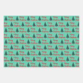 Gepersonaliseerde Pine Tree & Merry Christmas Inpakpapier Vel (Voorkant 3)