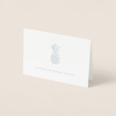 Gepersonaliseerde Pineapple Silver Folie Kaarten (Voorkant)