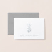 Gepersonaliseerde Pineapple Silver Folie Kaarten (Voorkant met envelop)