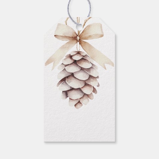 Gepersonaliseerde Pinecone Kerstmis Cadeaulabel (Achterkant)