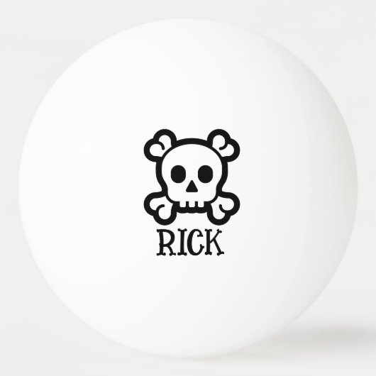 Gepersonaliseerde pingpongballen met doodskop logo (Voorkant)
