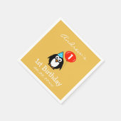 Gepersonaliseerde pinguïn 1e Verjaardag feest serv Servetten (Hoek)