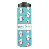 Gepersonaliseerde pinguïn kinder drink tumbler thermosbeker (Voorkant)