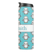 Gepersonaliseerde pinguïn kinder drink tumbler thermosbeker (Geroteerd rechts)