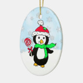 Gepersonaliseerde pinguïn Snowy Day Kerstmis Keramisch Ornament (Links)