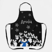 Gepersonaliseerde pinguïnfamilie schort (Voorkant)