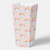 Gepersonaliseerde Pink Boho Florals Popcorn Box Bedankdoosjes (Achterkant)