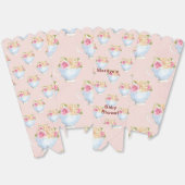 Gepersonaliseerde Pink Boho Florals Popcorn Box Bedankdoosjes (Ongevouwen)