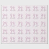 Gepersonaliseerde Pink Bow Girl Coquette Baby show Cadeaupapier (Vlak)