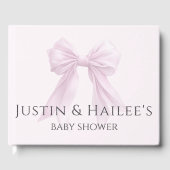 Gepersonaliseerde Pink Bow Girl Coquette Baby show Gastenboek (Voorkant)