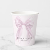 Gepersonaliseerde Pink Bow Girl Coquette Baby show Papieren Bekers (Voorkant)