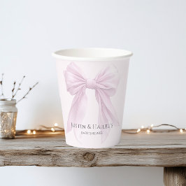 Gepersonaliseerde Pink Bow Girl Coquette Baby show Papieren Bekers