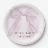 Gepersonaliseerde Pink Bow Girl Coquette Baby show Papieren Bordje (Voorkant)