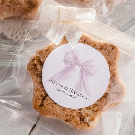 Gepersonaliseerde Pink Bow Girl Coquette Baby show Ronde Sticker