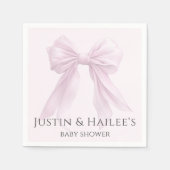 Gepersonaliseerde Pink Bow Girl Coquette Baby show Servet (Voorkant)