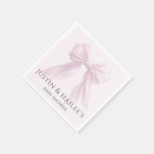 Gepersonaliseerde Pink Bow Girl Coquette Baby show Servet (Hoek)