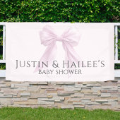 Gepersonaliseerde Pink Bow Girl Coquette Baby show Spandoek