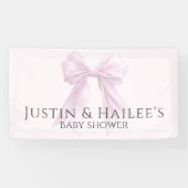 Gepersonaliseerde Pink Bow Girl Coquette Baby show Spandoek (Horizontaal)