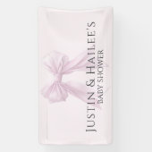 Gepersonaliseerde Pink Bow Girl Coquette Baby show Spandoek (Verticaal)
