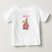 Gepersonaliseerde Pink Bunny Rabbit Peuter Shirt (Voorkant)