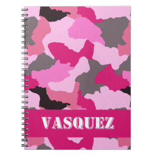 Gepersonaliseerde Pink Camo Journal Notitieboek