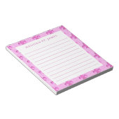 Gepersonaliseerde Pink Fleur De Lis Pattern Lined Notitieblok (Schuin)
