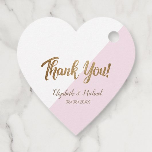 Gepersonaliseerde Pink Gold dank u script bruiloft Bedankjes Labels (Achterkant)