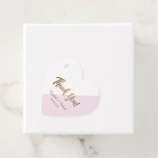 Gepersonaliseerde Pink Gold dank u script bruiloft Bedankjes Labels (In situ)