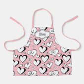 Gepersonaliseerde Pink Hearts Schort (Voorkant)