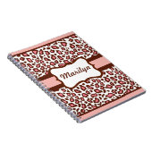 Gepersonaliseerde Pink Leopard Notitieboek Journal (Rechterzijde)