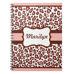 Gepersonaliseerde Pink Leopard Notitieboek Journal