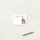 Gepersonaliseerde Pink Poodle Post Het merkt op Post-it® Notes (Op bureau)