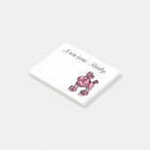 Gepersonaliseerde Pink Poodle Post Het merkt op Post-it® Notes (Schuin)