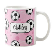 Gepersonaliseerde Pink Soccer Mok